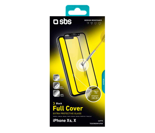 Szklo do iPhone X/XS czarne - 1385009 - zdjęcie